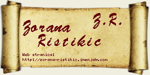 Zorana Ristikić vizit kartica